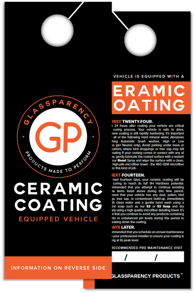 Ceramic Coating Hangtag (25 Pack)